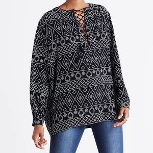 Madewell Lace-Up Peasant Top